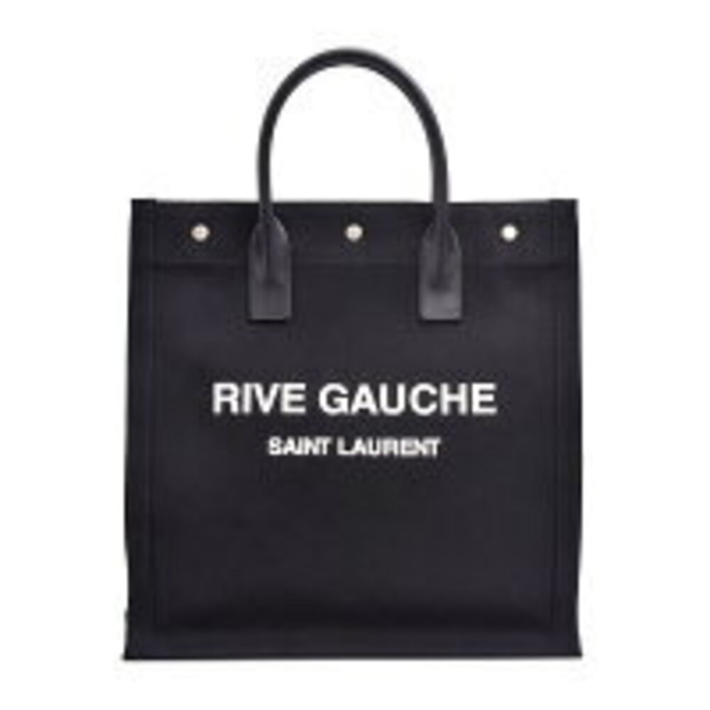Saint Laurent Rive Gauche Tote Bag Black Canvas